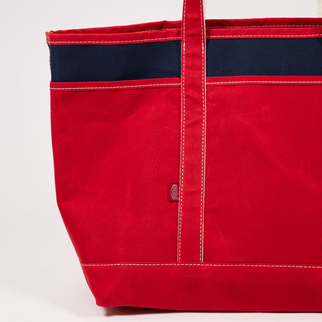 Pocket Boat Tote navy Duck × Paraffin red Duck