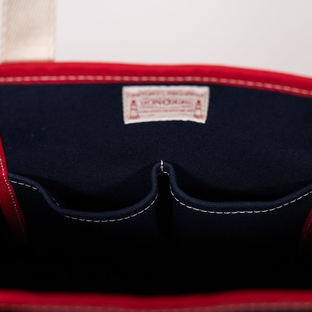 Pocket Boat Tote navy Duck × Paraffin red Duck