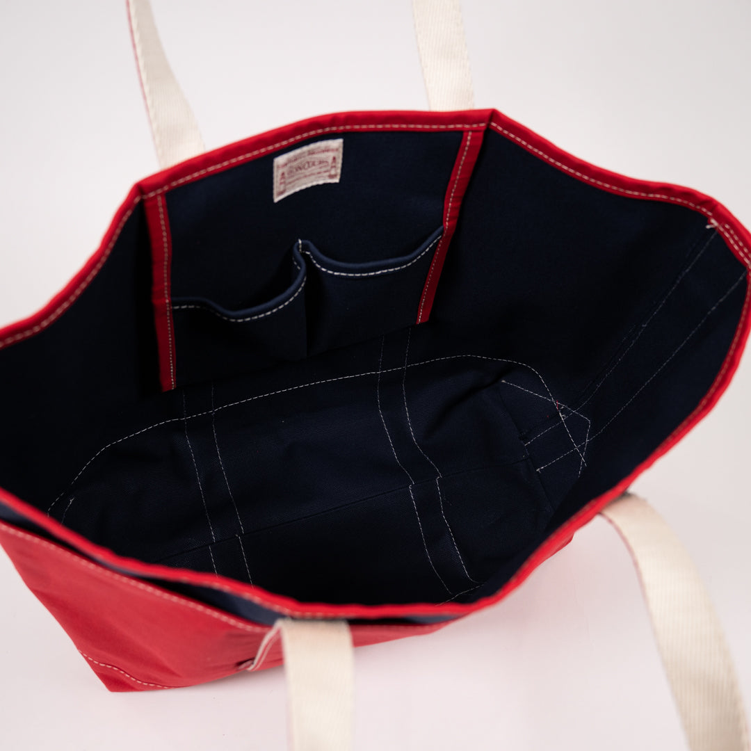 Pocket Boat Tote navy Duck × Paraffin red Duck