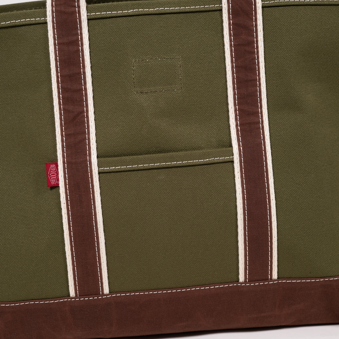 Boat Tote Army Olive Duck × Paraffin brown Duck