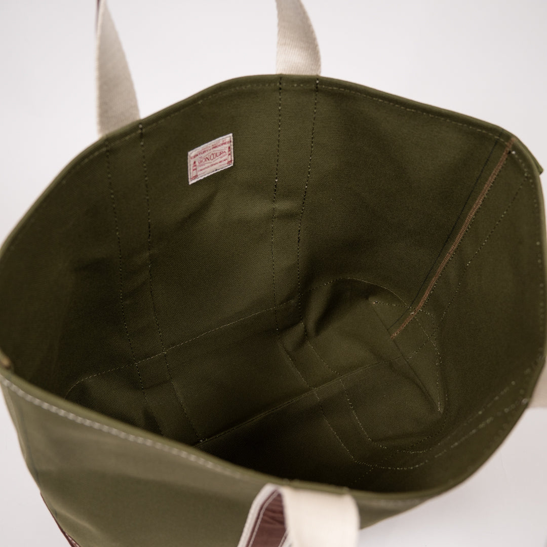 Boat Tote Army Olive Duck × Paraffin brown Duck