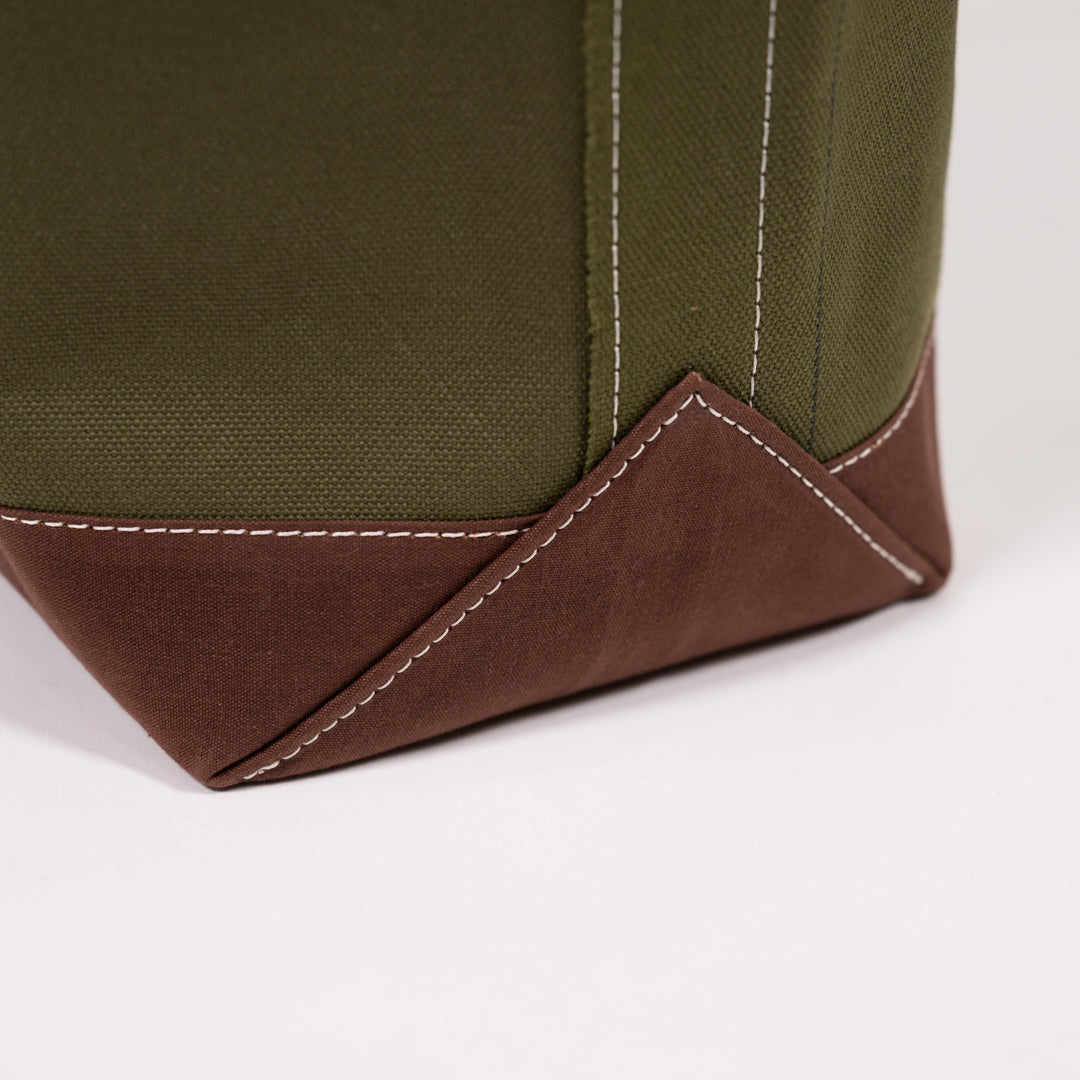 Boat Tote Army Olive Duck × Paraffin brown Duck