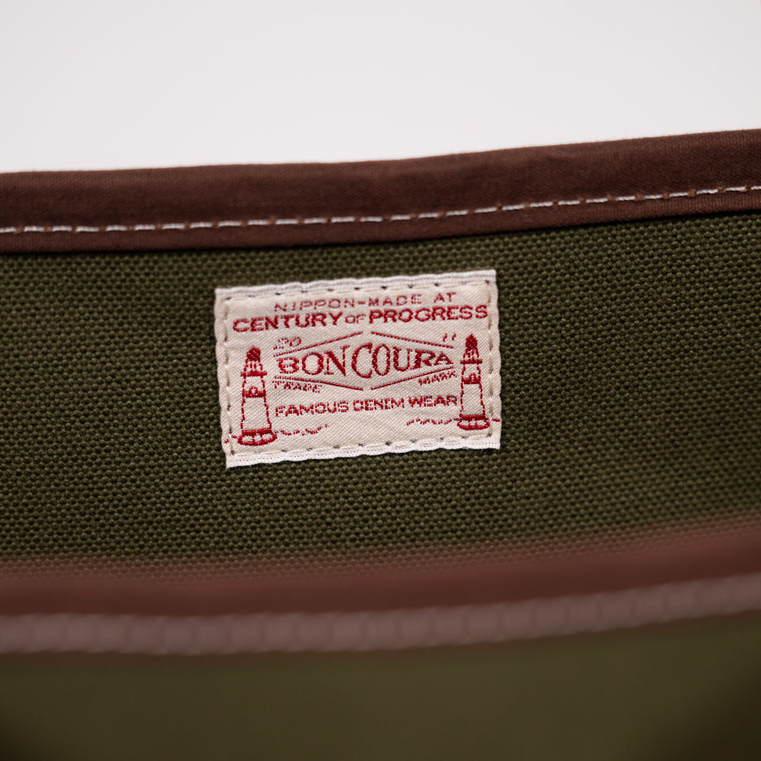 Pocket Boat Tote Army Olive Duck × Paraffin brown Duck