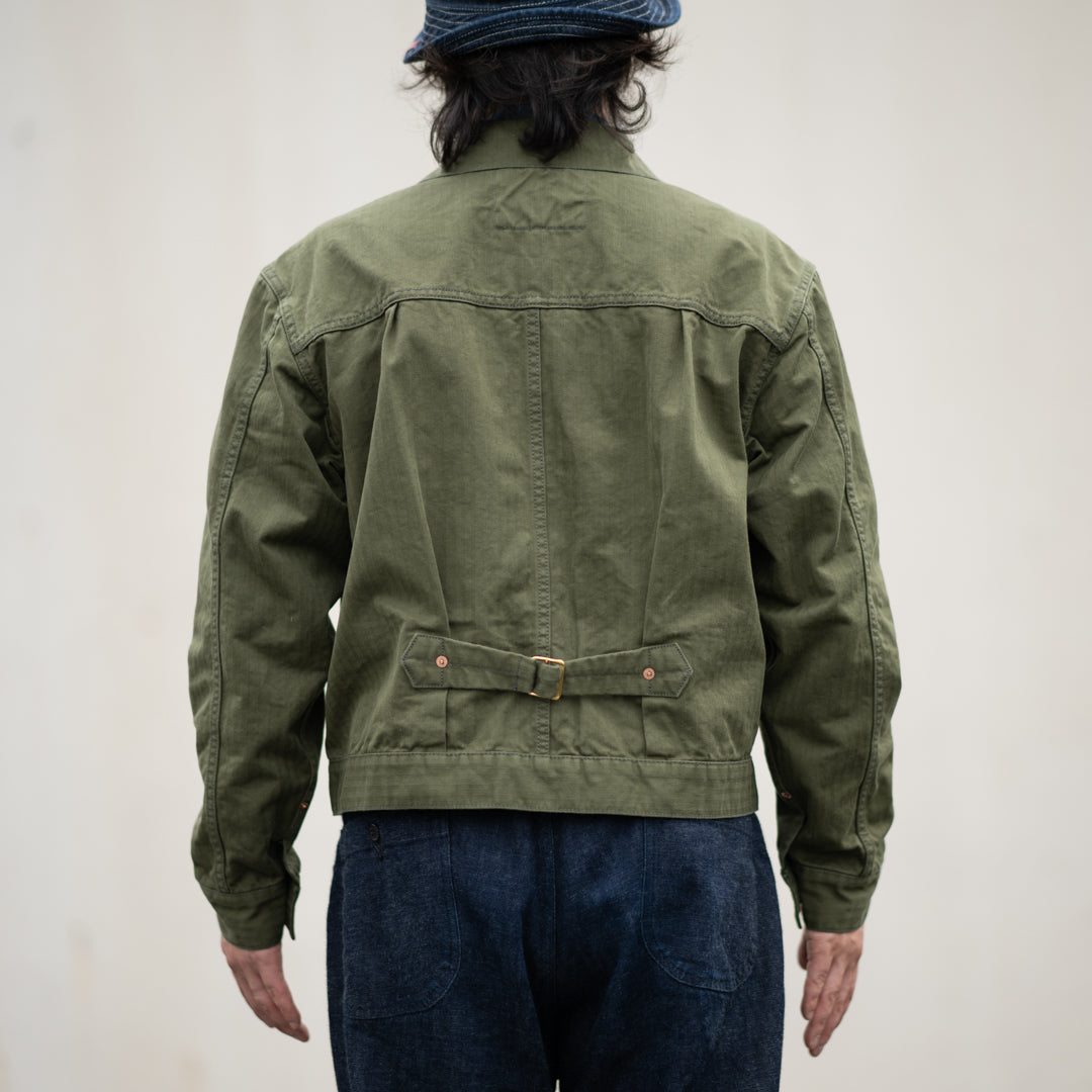 1st Jacket Herringbone Threne Vat Dye olive