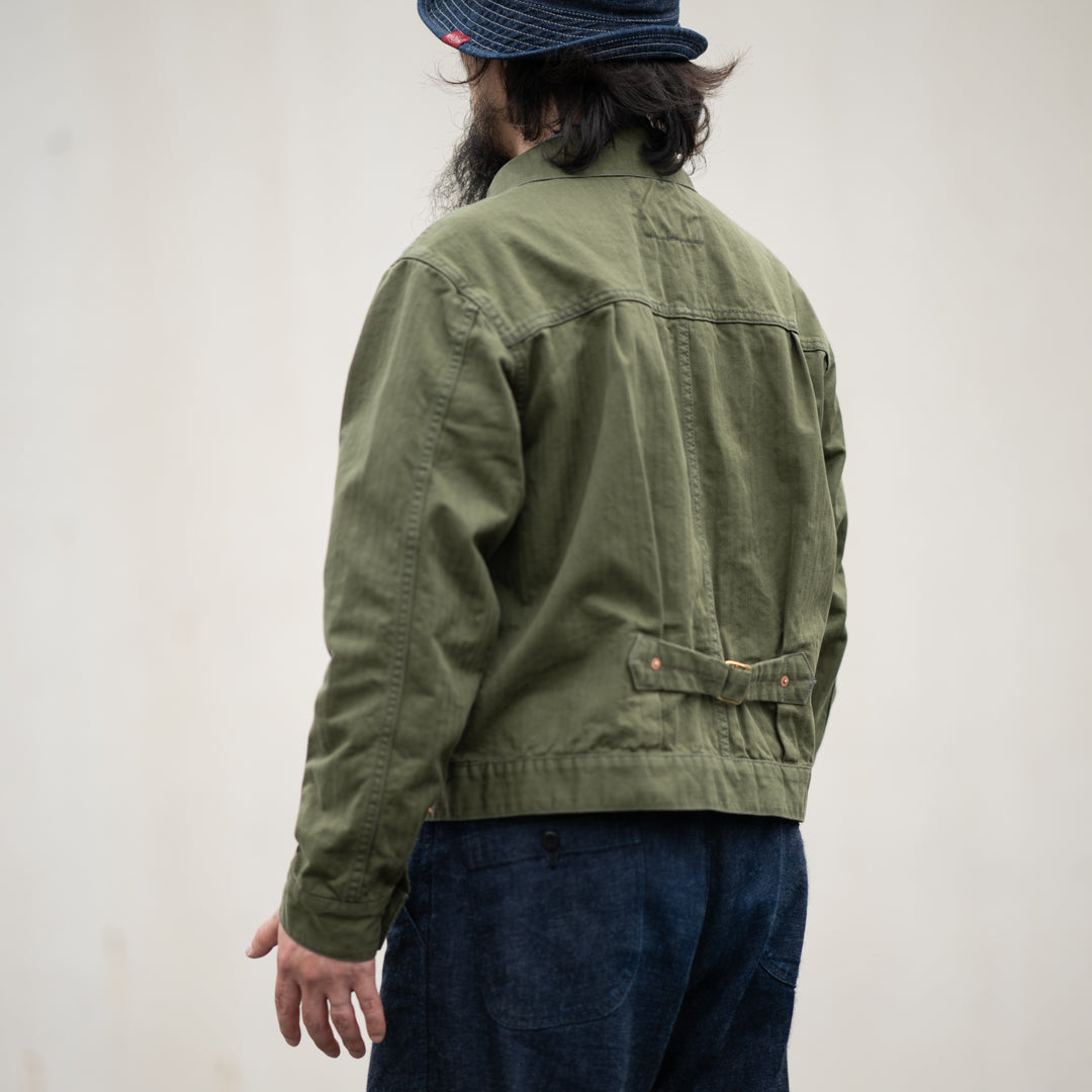 1st Jacket Herringbone Threne Vat Dye olive