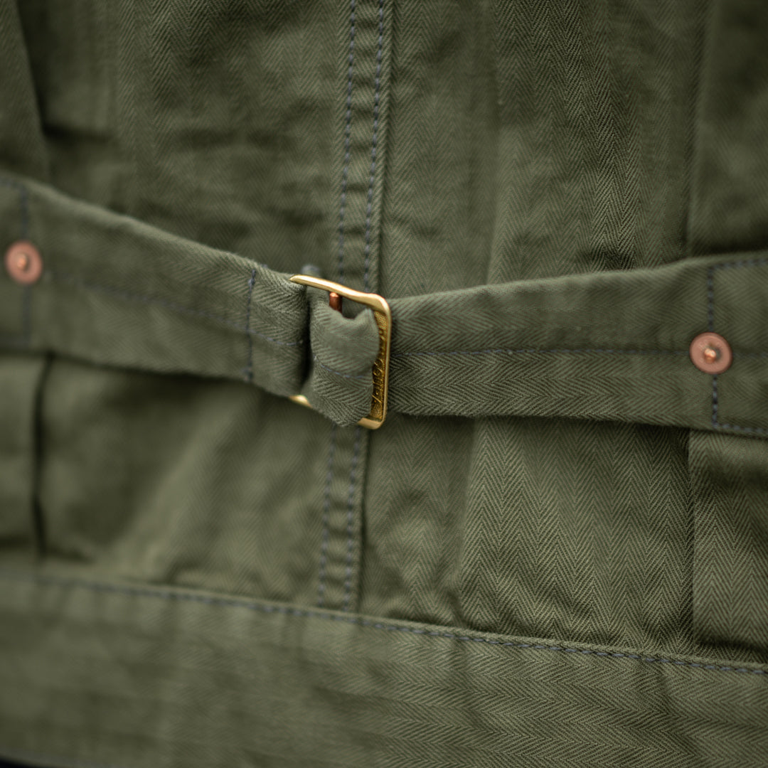 1st Jacket Herringbone Threne Vat Dye olive