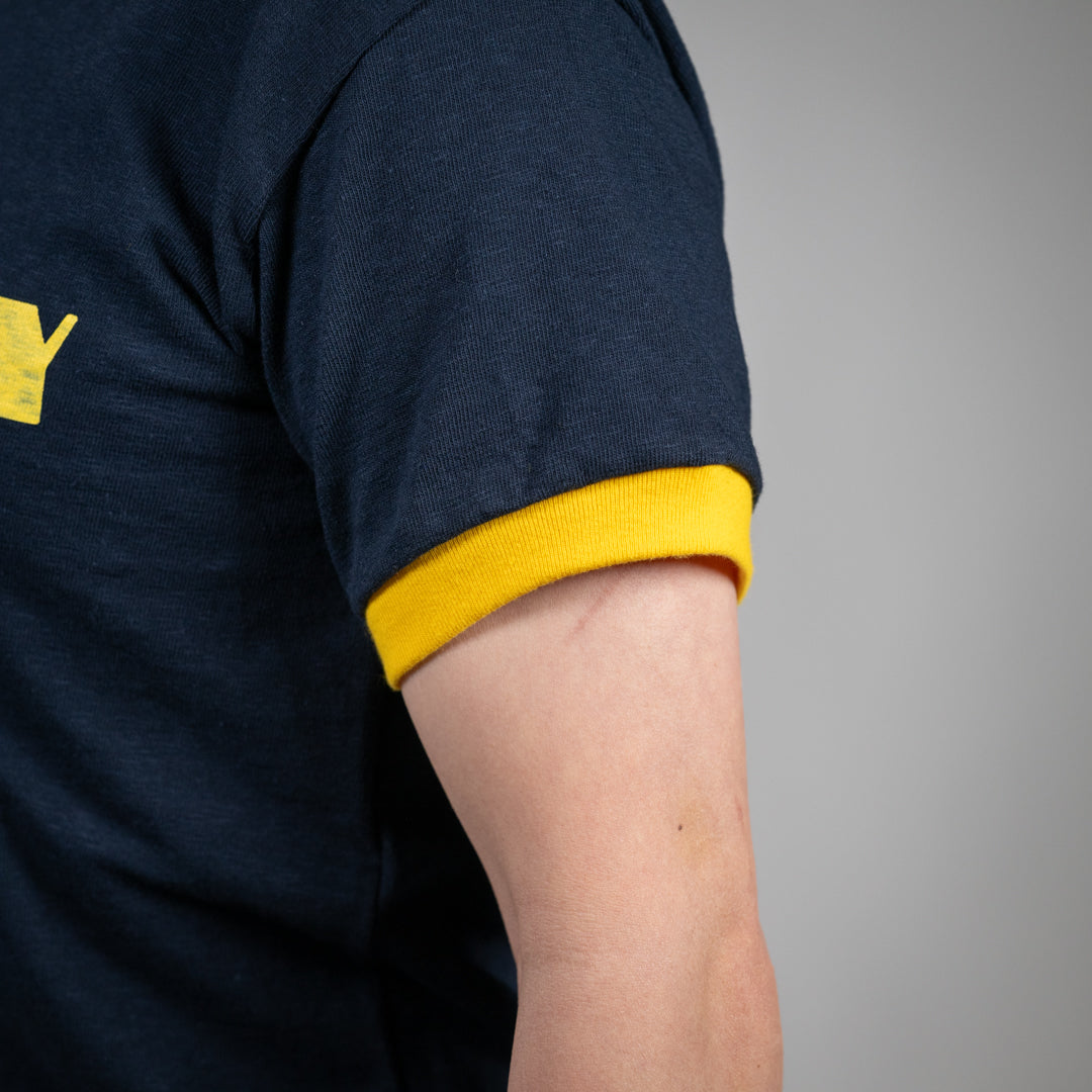 Ringer Tee navy × yellow SALON LIMITED