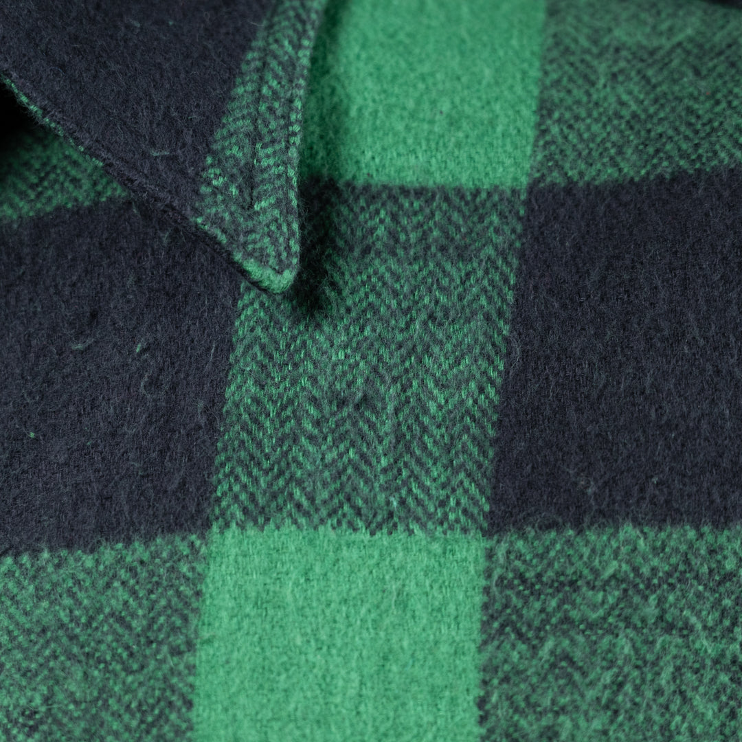 Work Shirt Flannel Buffalo Check Herringbone Dead Stock green SALON LIMITED