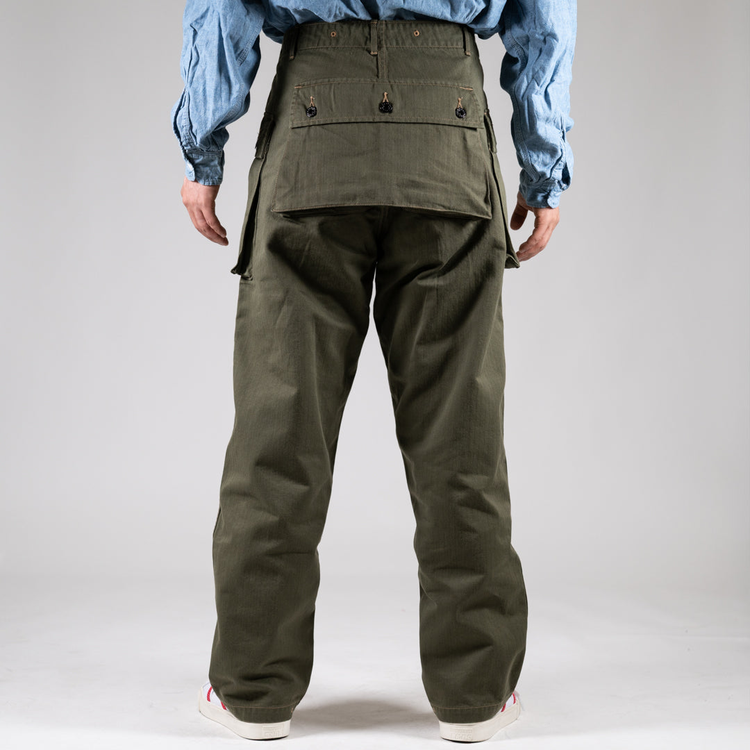 B-44 USMC Utility Trousers Threne Vat Dye Herringbone olive