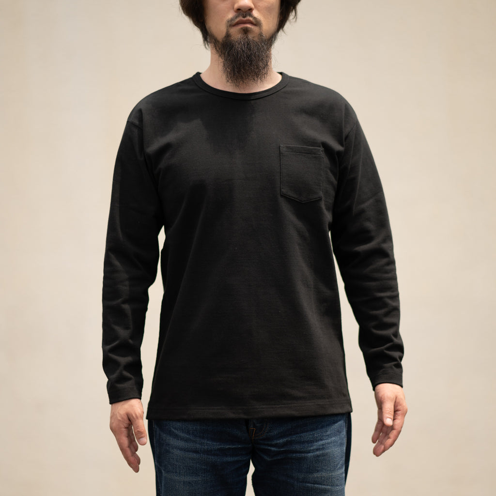 Heavy Weight Pocket Tee Long Sleeve black – BONCOURA Official 