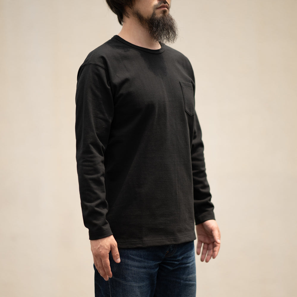 Heavy Weight Pocket Tee Manches Longues Marron