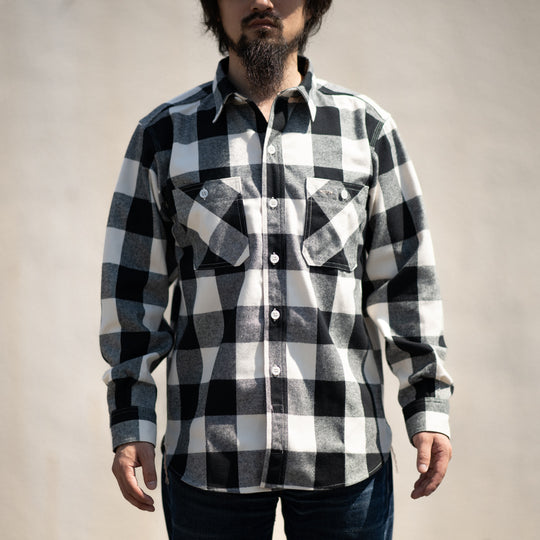 Work Shirt Flannel Checked black × white