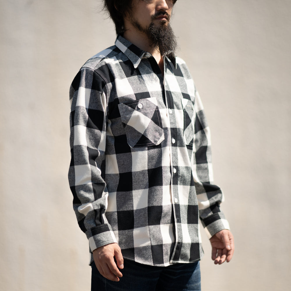 Work Shirt Flannel Checked black × white