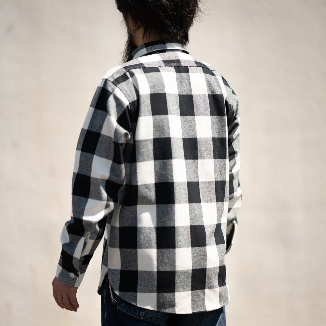 Work Shirt Flannel Checked black × white