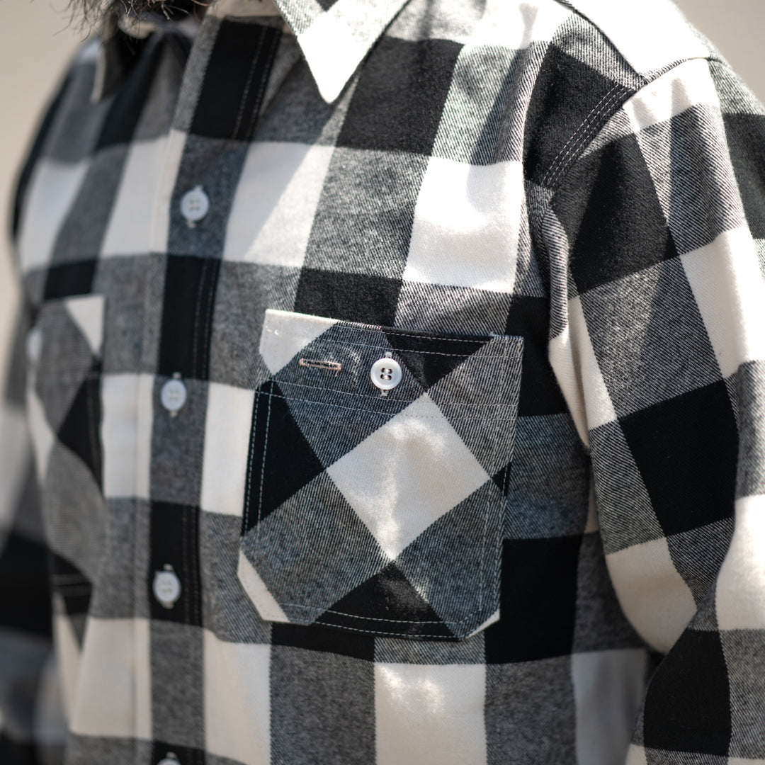 Work Shirt Flannel Checked black × white