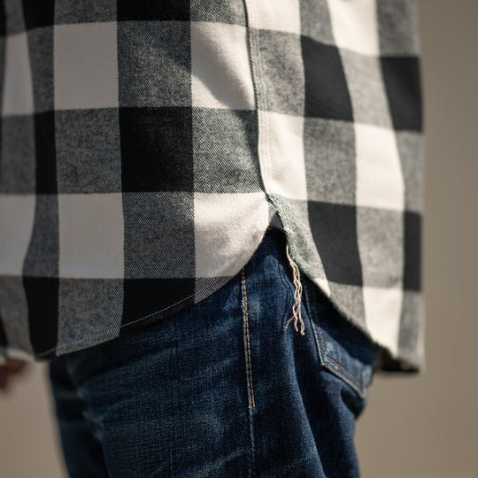 Chemise de travail Flanelle Carreaux noir × blanc