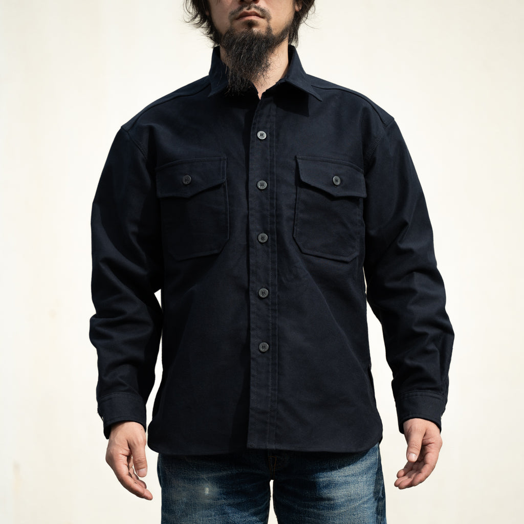 BONCOURA ボンクラモールスキンCPOシャツ size36 ブラックブラック