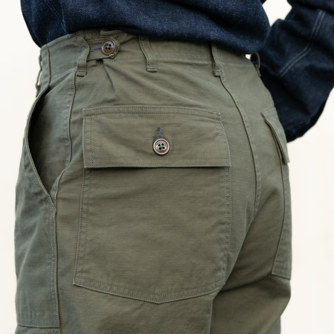 US Army Baker Pants Back Satin olive