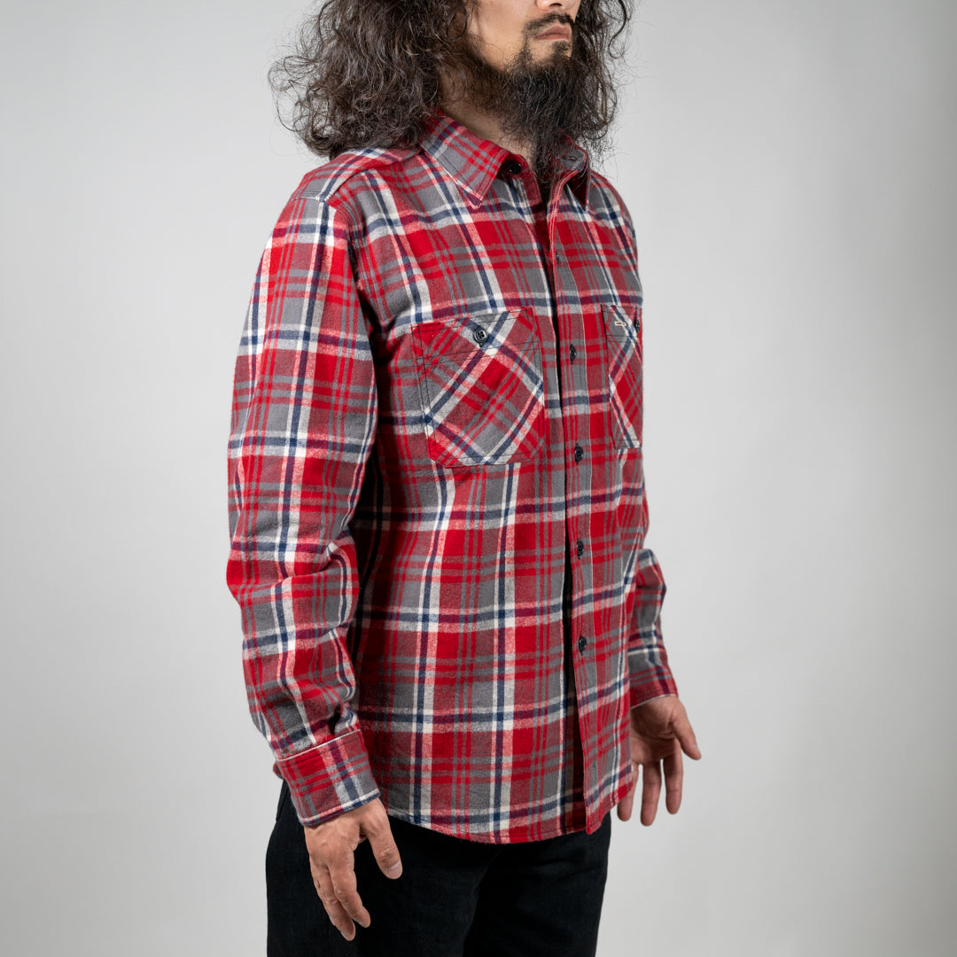 Work Shirt Flannel Dead Stock Tartan red SALON LIMITED