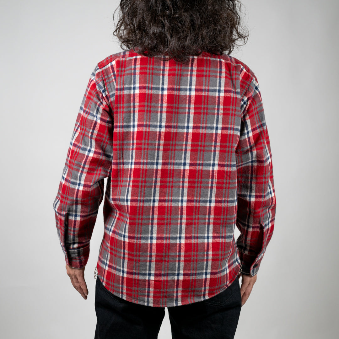 Work Shirt Flannel Dead Stock Tartan red SALON LIMITED