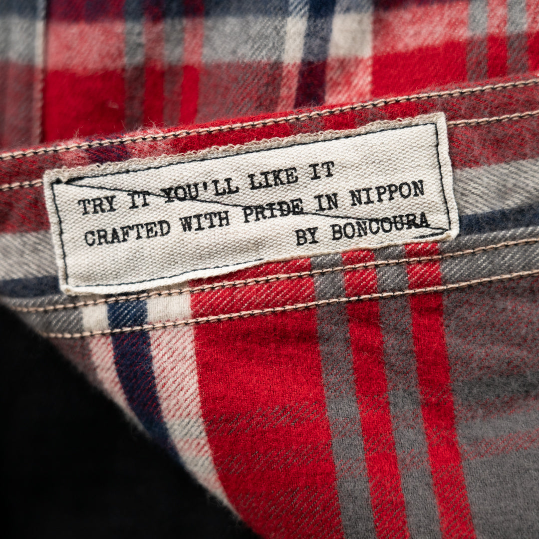 Work Shirt Flannel Dead Stock Tartan red SALON LIMITED