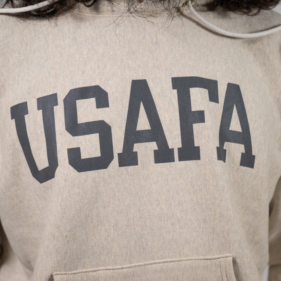 USAFA Reflector Print Loop Wheeled Hoodie Oatmeal SALON LIMITED