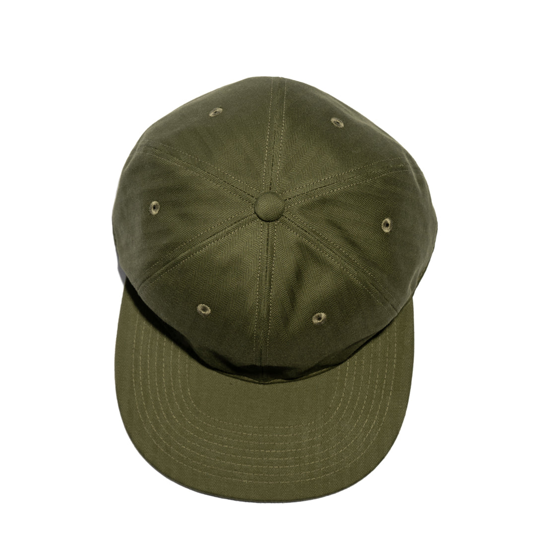 US Navy Cap Herringbone Threne Vat Dye olive