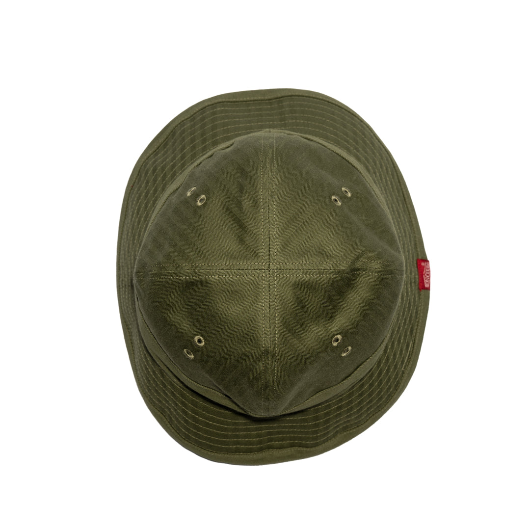 US Navy Hat Herringbone Threne Vat Dye olive