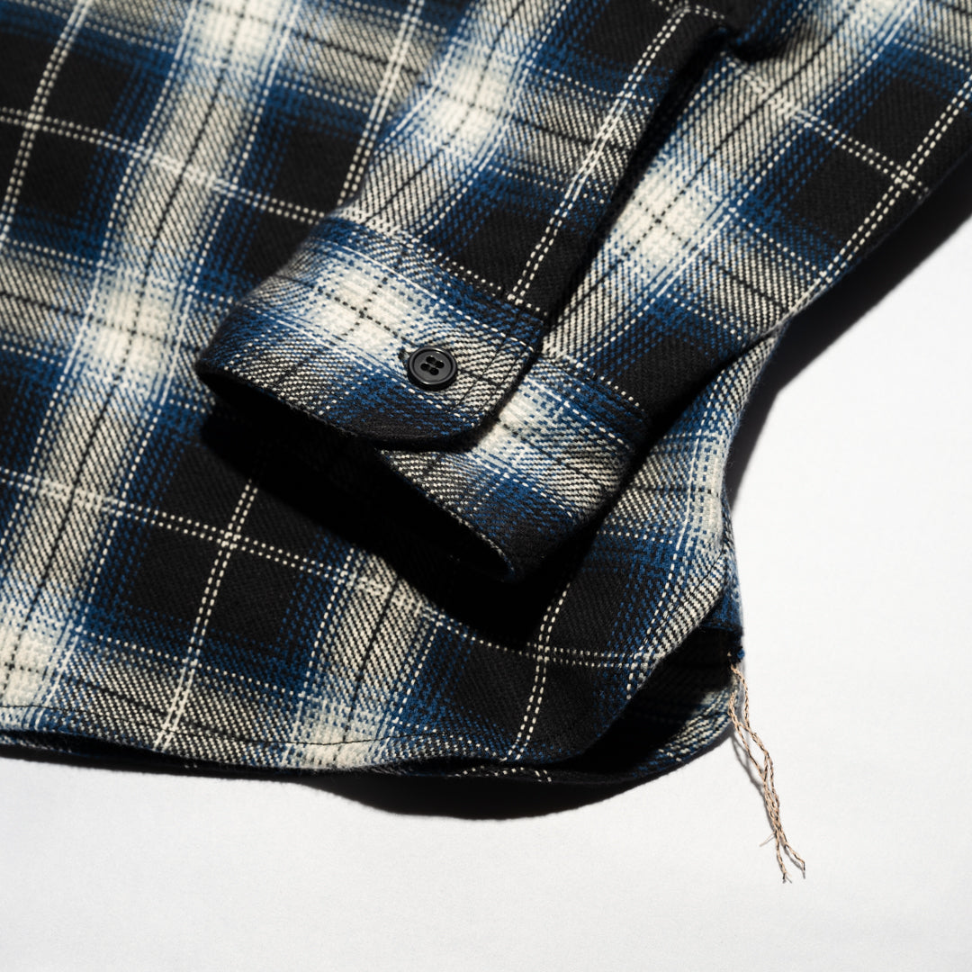 Work Shirt Flannel Ombre Plaid navy