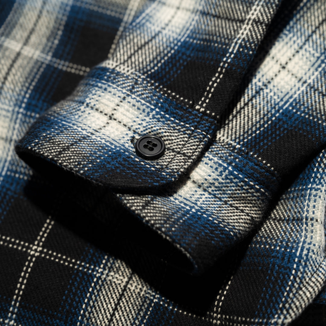 Work Shirt Flannel Ombre Plaid navy