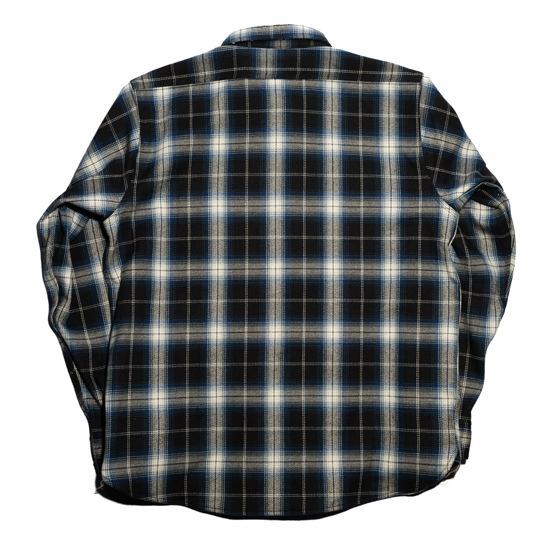 Work Shirt Flannel Ombre Plaid navy