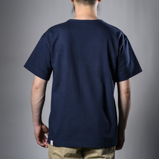 T-shirt à poche épais bleu marine