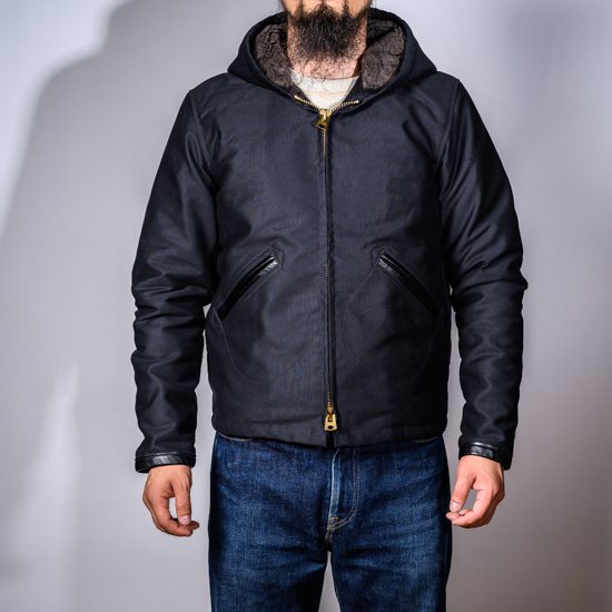 デッキパーカー 裏ボア デッキクロス(Deck Hoodie with Boa Liner Dark Navy)