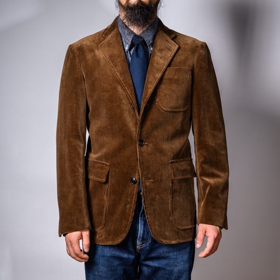 テーラードジャケット 太畝コール天 ブラウン 新型 (Tailored Jacket 8