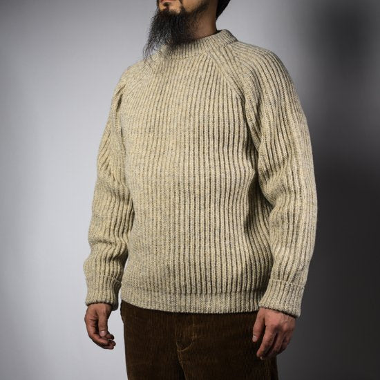 Fisherman Sweater Natural Shetland Fisher Man Sweater Shetland Wool Natural