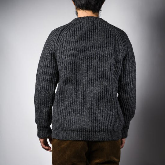 Fisherman Sweater Charcoal Shetland Fisher Man Sweater Shetland Wool Charcoal