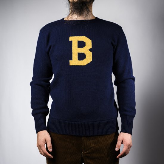 Bセーター ネイビー×イエロー  B-sweater navy×yellow