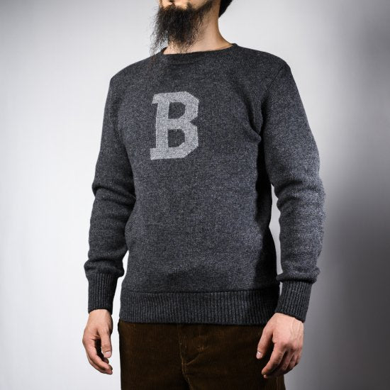 Bセーター グレー×ライトグレー  B-sweater gray×light gray