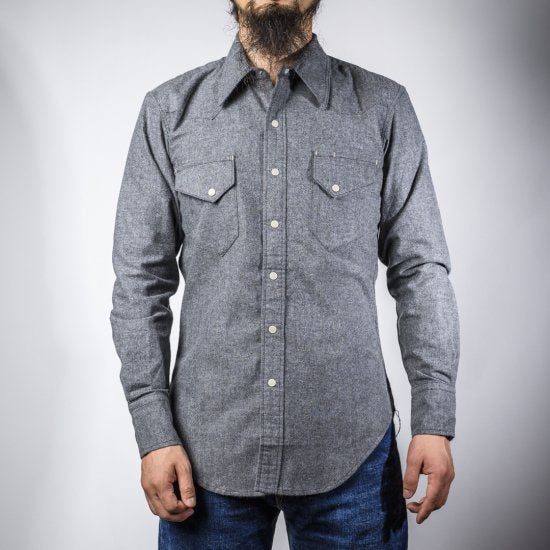 BONCOURA ウェスタン シャツ コットンフラノ グレー Western Shirt Cotton Flannel Gray