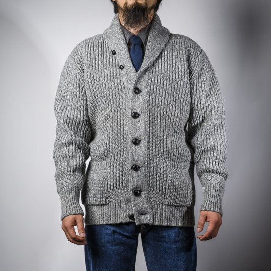 ショールカーディガン グレー (shawl collar cardigan gray)