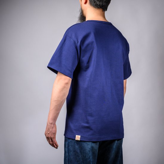 T-shirt à poche épais bleu encre