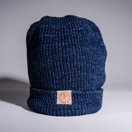 Knit Cap Heather indigo Cotton