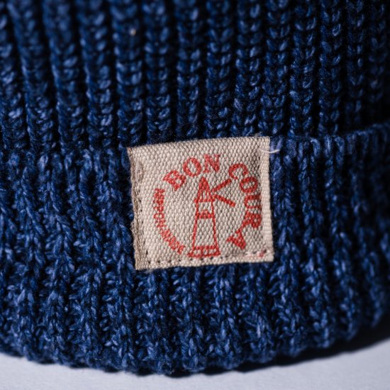 Knit Cap Heather indigo Cotton