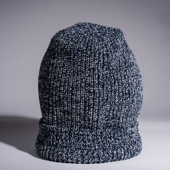 Knit Cap Heather navy × gray Cotton