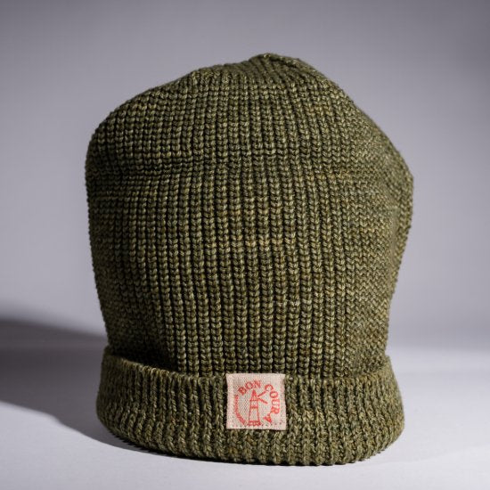 Knit Cap Heather moss green Cotton