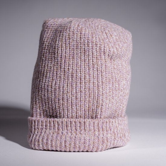 Knit Cap Heather pink purple Wool Dead Stock Yarn