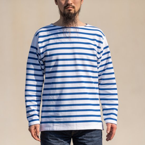 ブレトンシャツ Breton Shirt Long Sleeve Raschel Knit blue white