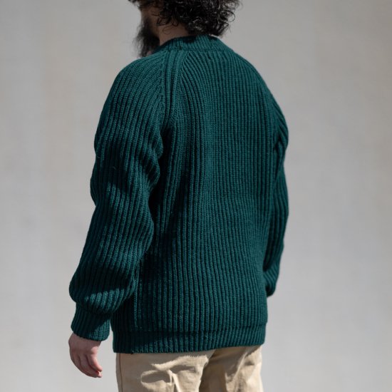 フィッシャーマンセーター グリーン シェットランド Fisher Man Sweater Shetland Wool Green