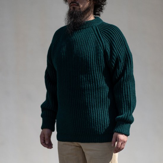 Fisher Man Sweater Shetland Wool Green