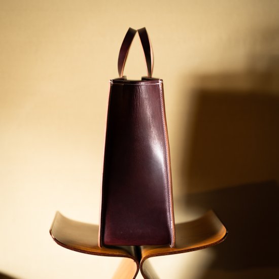 BONCOURA Hard Leather Tote Bag burgundy